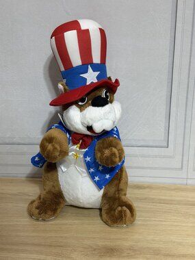 Buc-ees Beaver Patriotic Uncle Sam Plush 4th Of July Stuffed Animal